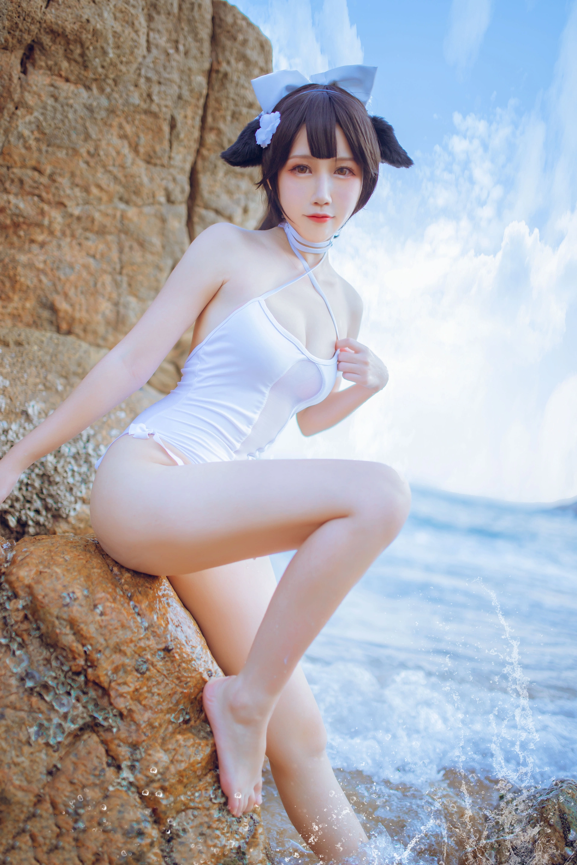 抖娘-利世 - NO.18 - 獒犬海边泳装 1